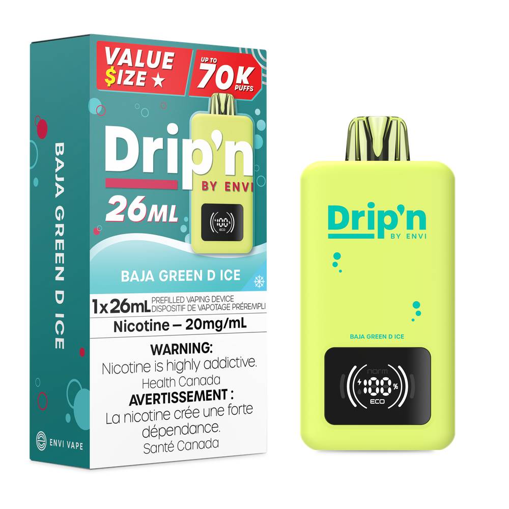 Drip'n by Envi 26mL 70K Puffs Disposable Vape Baja Green D Ice